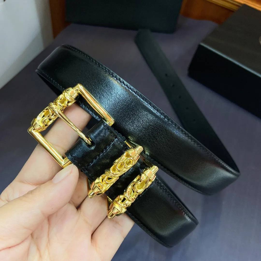 𝐂𝐡𝐫𝐨𝐦𝐞𝐇𝐞𝐚𝐫𝐭𝐬 Kroxin Rotating Roller Roman Column Pin Buckle Belt [Fixed Style], the brass-plated real gold buckle is paired with an imported wax leather belt, which is very cool. Width 3.0 cmp520